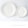 12pcs de venda a quente porcelana White Color Dinnerware Set